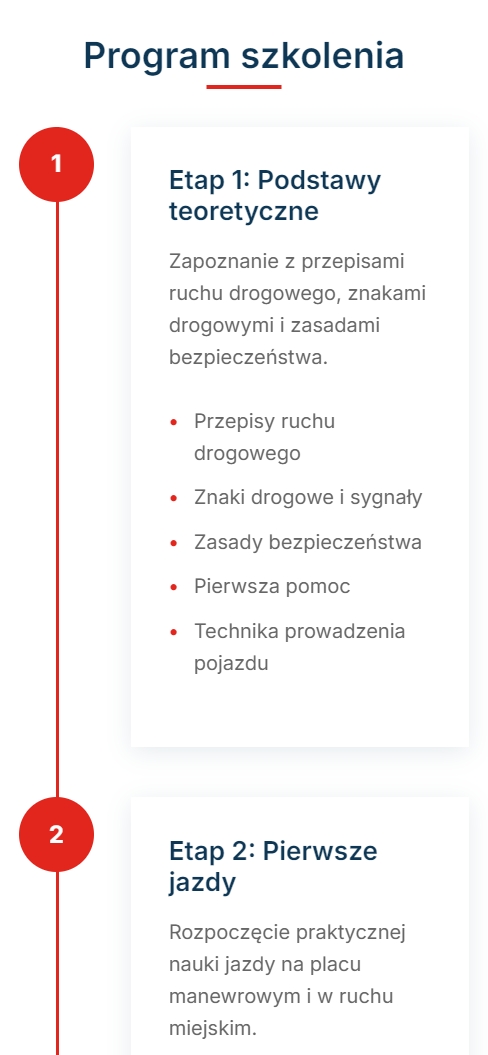 Strona szkoły jazdy na telefonie - widok 5